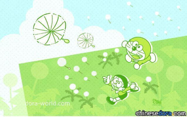 [日本] 綠色環保風! 哆啦A夢官網最新桌布 蒲公英飛向天空