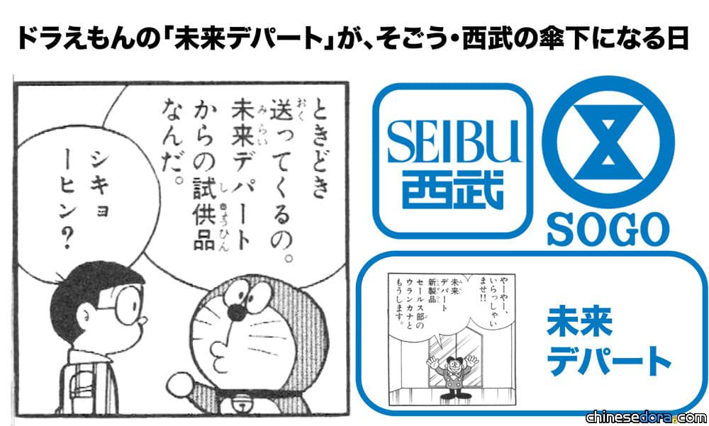 [日本] 《哆啦A夢》中的未來百貨公司 商標被SOGO西武搶註成功!