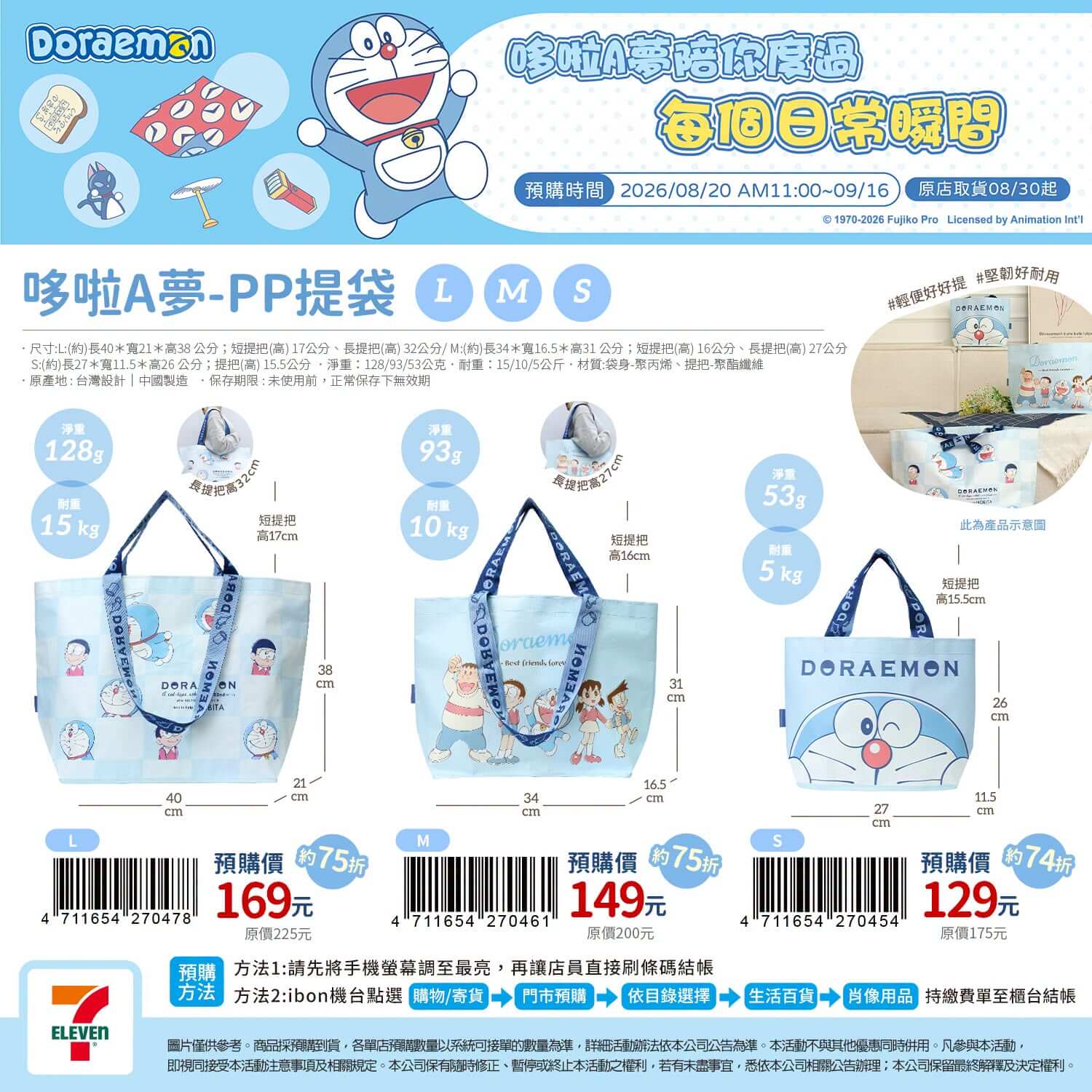 [台灣] 7-ELEVEN推出「哆啦A夢陪你度過每個日常瞬間」多款生活雜貨　8月20日起開放預購